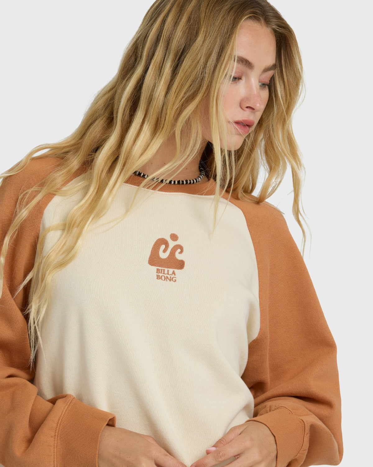 Billabong Women's Blissed Out Crewneck Sweatshirt - Caramel Cafe