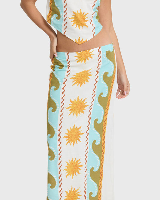 Billabong Women's Tides Call Midi Skirt - Salt Crystal