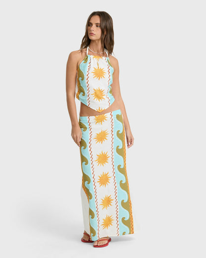Billabong Women's Tides Call Midi Skirt - Salt Crystal