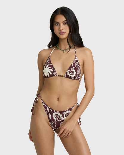 Billabong Women's Sol Playa Remi Triangle  Bikini Top - Red Dahlia