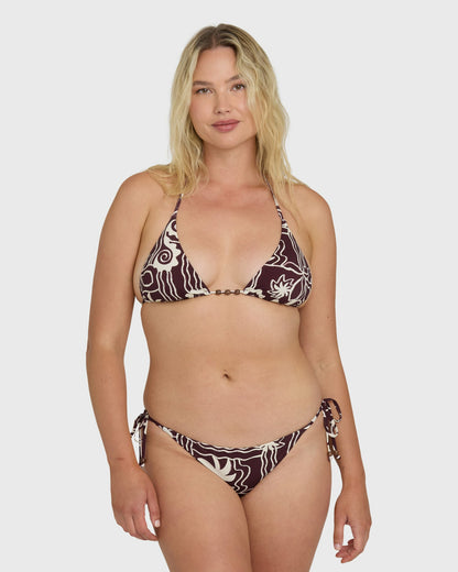 Billabong Women's Sol Playa Remi Triangle  Bikini Top - Red Dahlia