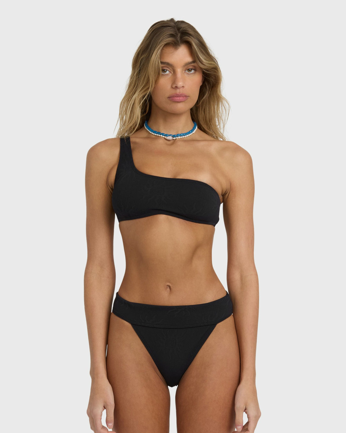 Billabong Women's Laura Twisted Sun One-shoulder Tank Bikini Top - Black Pebble