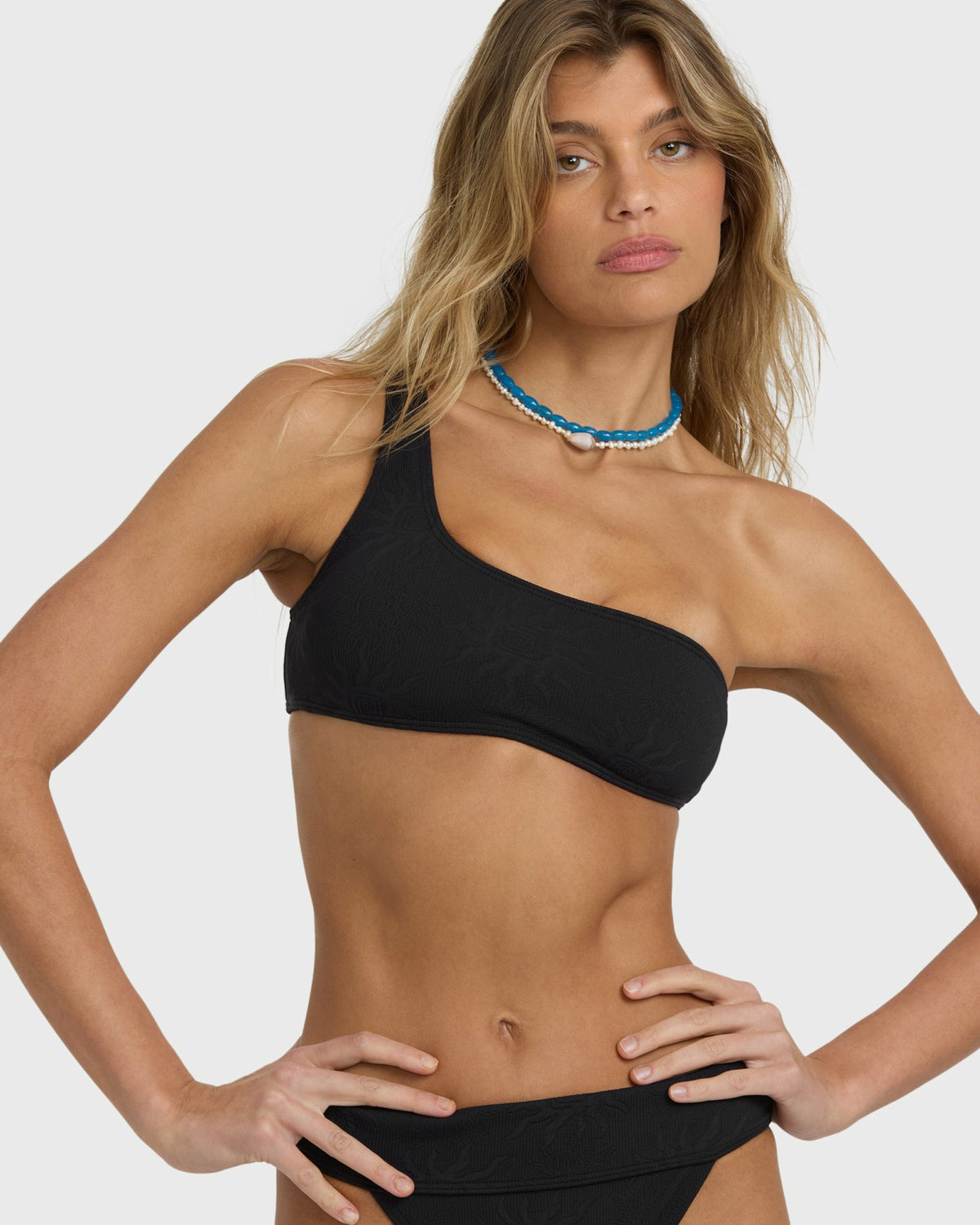 Billabong Women's Laura Twisted Sun One-shoulder Tank Bikini Top - Black Pebble