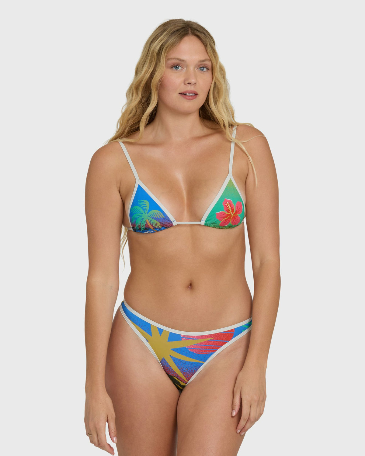 Billabong Women's Midnight Tropics Mini Slide Triangle Bikini Top - True Blue