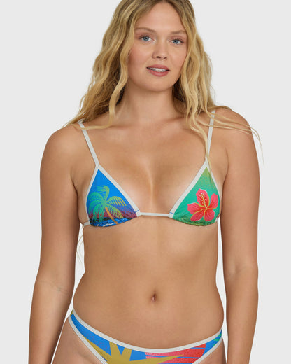 Billabong Women's Midnight Tropics Mini Slide Triangle Bikini Top - True Blue