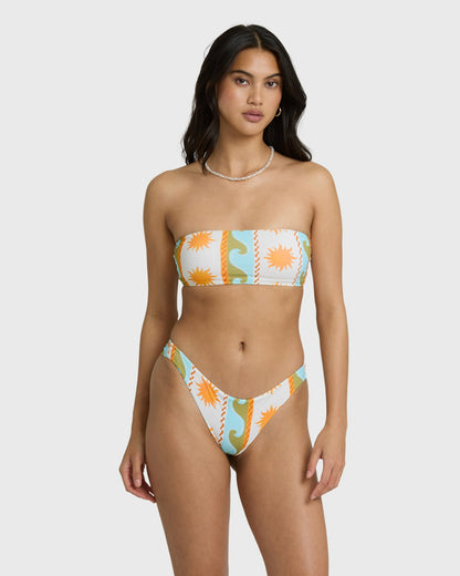 Billabong Women's Sunblind Tanga Skimpy Bikini Bottom - Salt Crystal