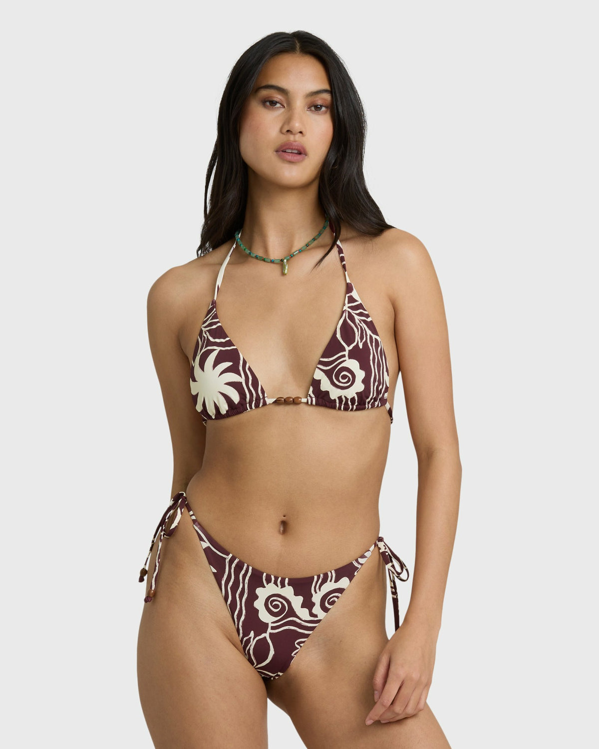 Billabong Women's Sol Playa Tie-side Tanga Skimpy Bikini Bottom - Red Dahlia