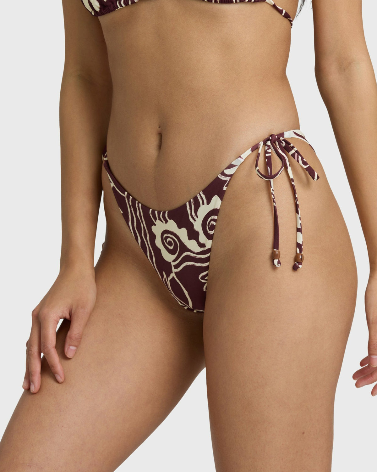 Billabong Women's Sol Playa Tie-side Tanga Skimpy Bikini Bottom - Red Dahlia