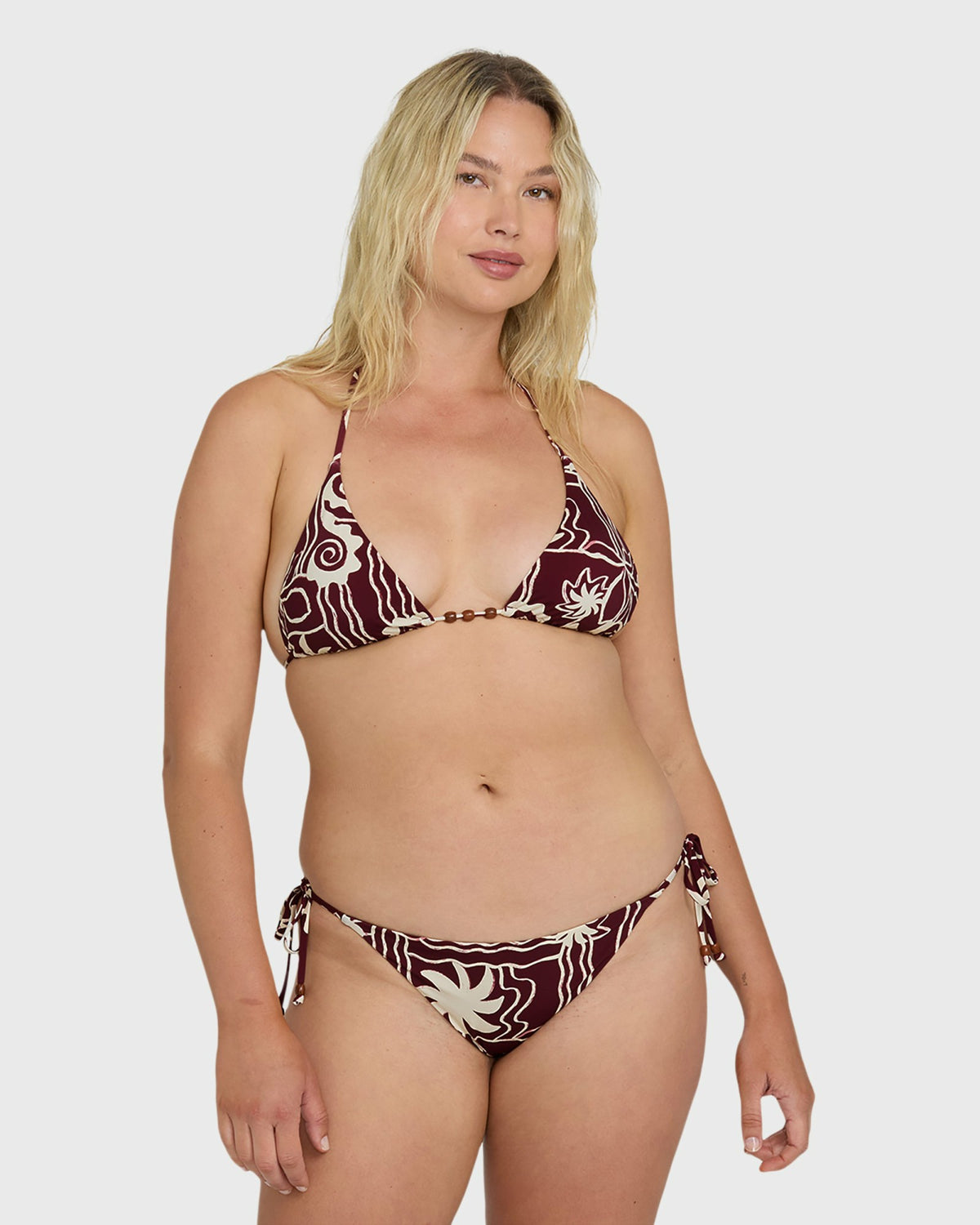 Billabong Women's Sol Playa Tie-side Tanga Skimpy Bikini Bottom - Red Dahlia
