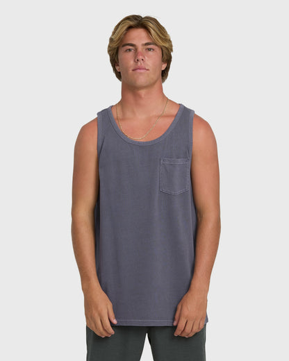 Billabong Men's Essential Pocket Wave Washed Premium Tank Top - Graystone