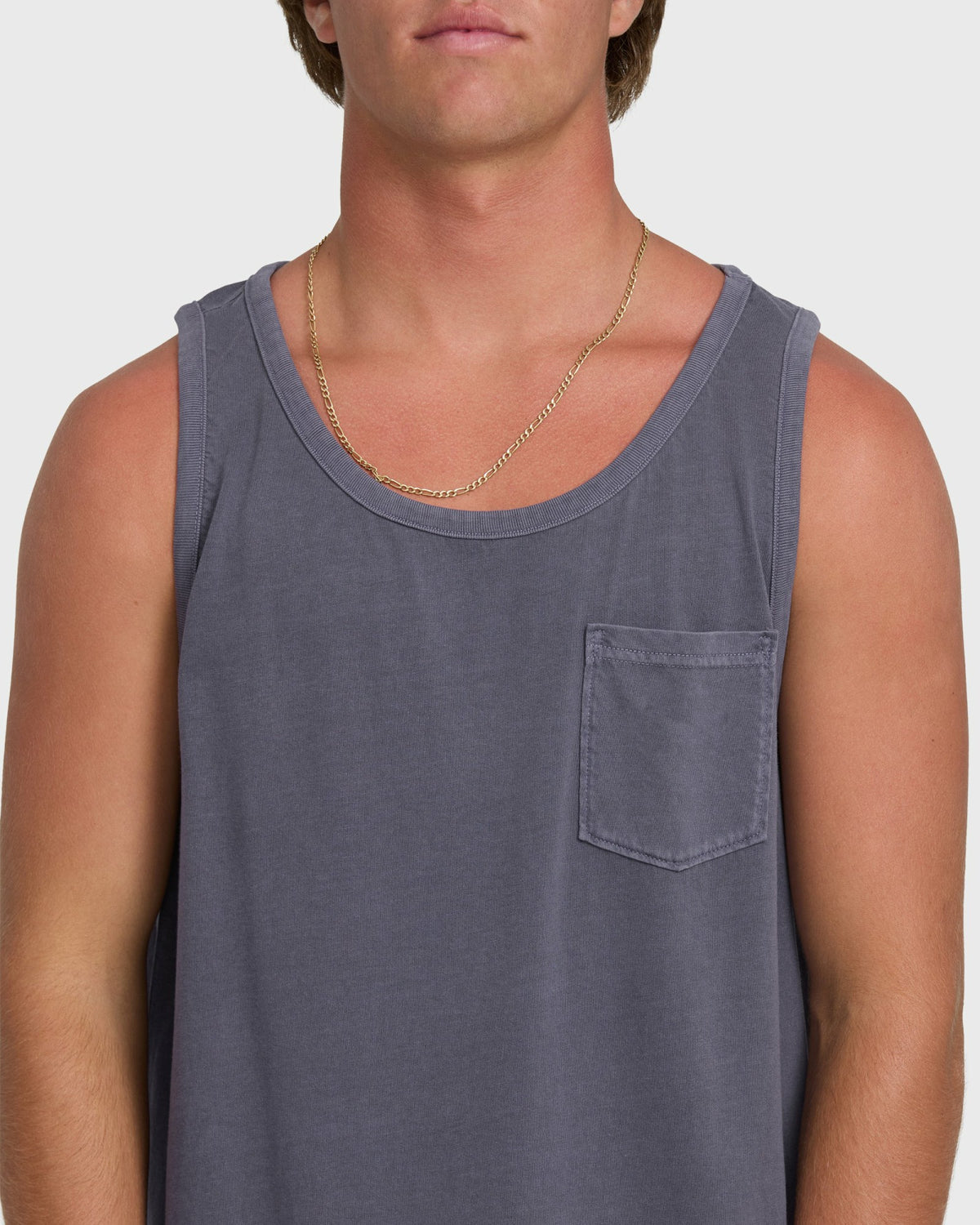 Billabong Men's Essential Pocket Wave Washed Premium Tank Top - Graystone
