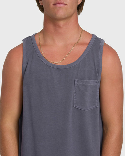 Billabong Men's Essential Pocket Wave Washed Premium Tank Top - Graystone