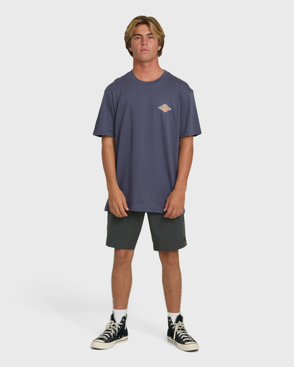 Billabong Men's Dim Arch Premium Short Sleeve Knit T-Shirt - Graystone