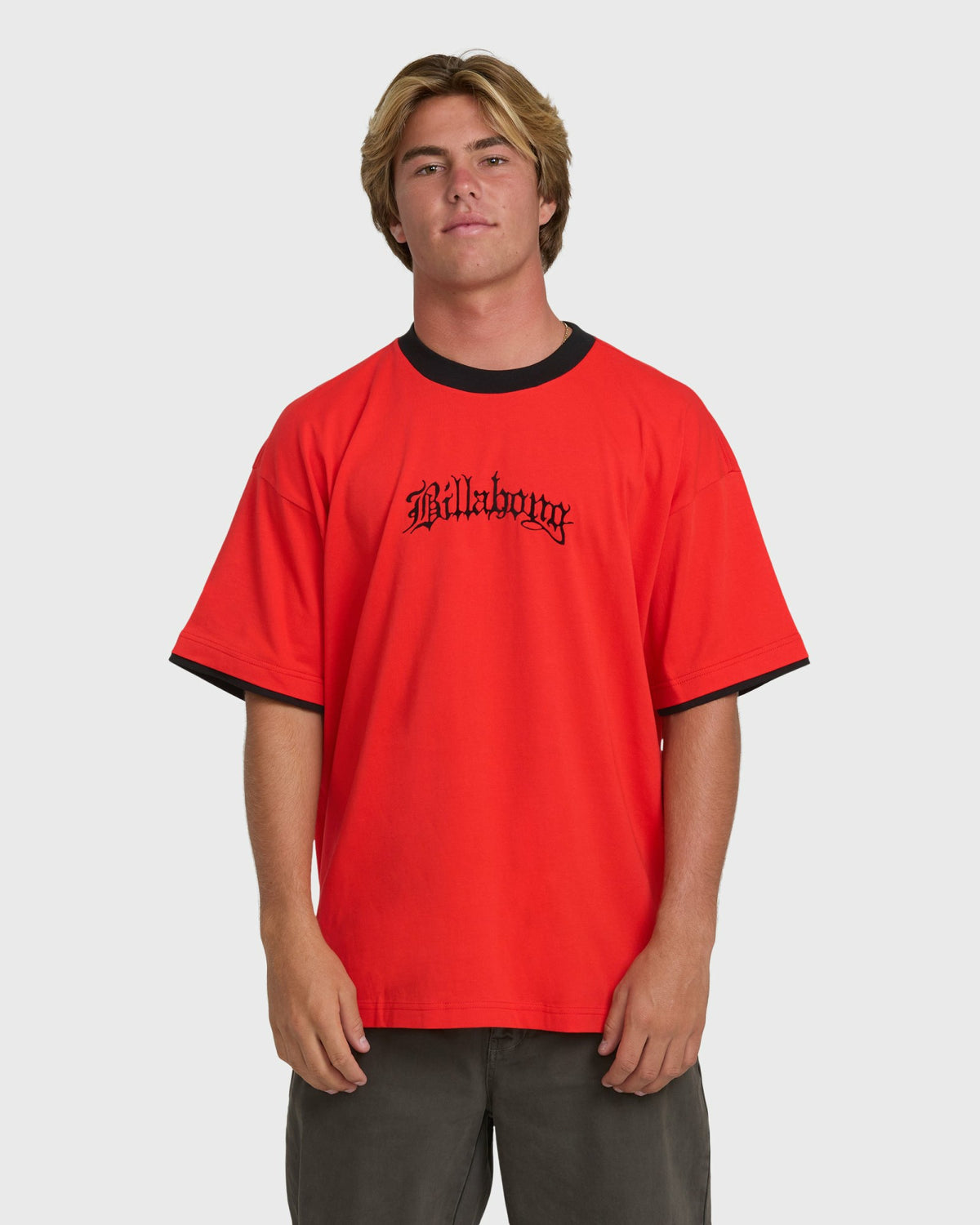 Billabong Men's Immortal Tipper Short Sleeve Knit T-Shirt - Deep Red