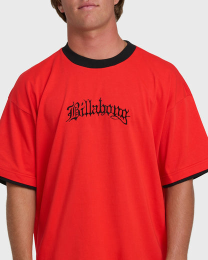 Billabong Men's Immortal Tipper Short Sleeve Knit T-Shirt - Deep Red
