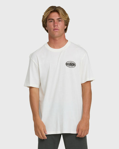 Billabong Men's Nanda Ormond Burleigh Heads Premium Short Sleeve Cotton T-Shirt - Off White