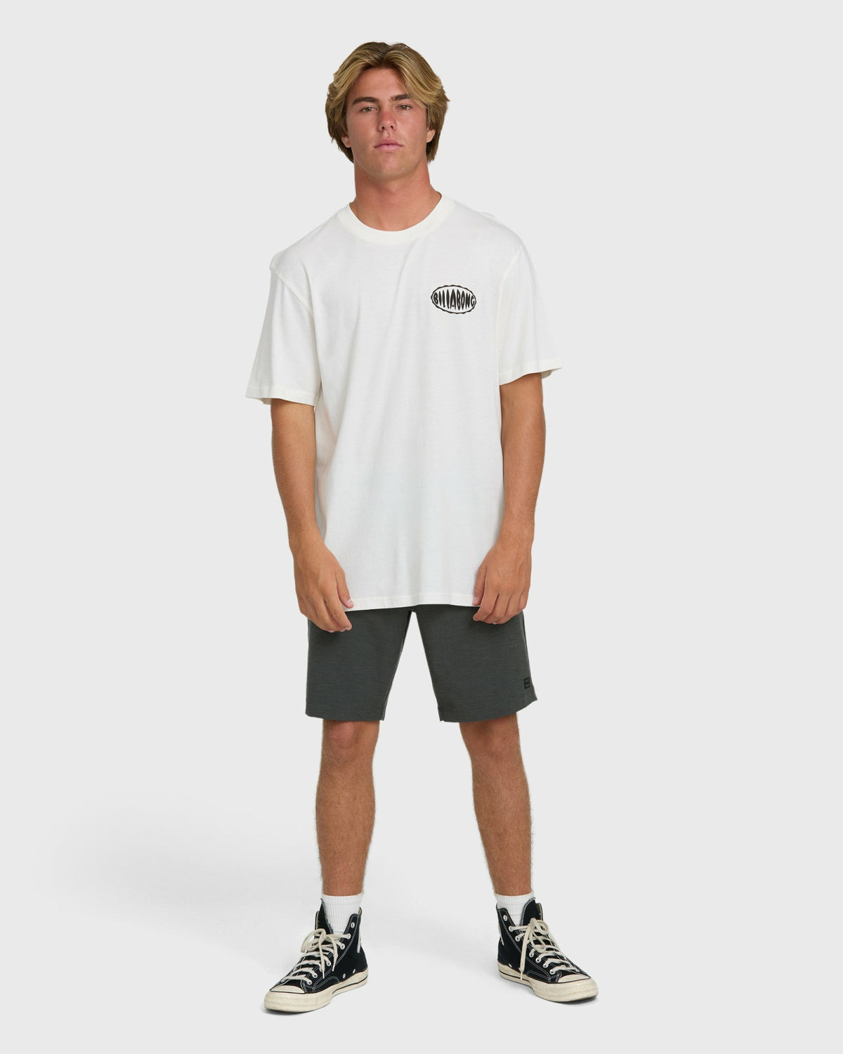 Billabong Men's Nanda Ormond Burleigh Heads Premium Short Sleeve Cotton T-Shirt - Off White