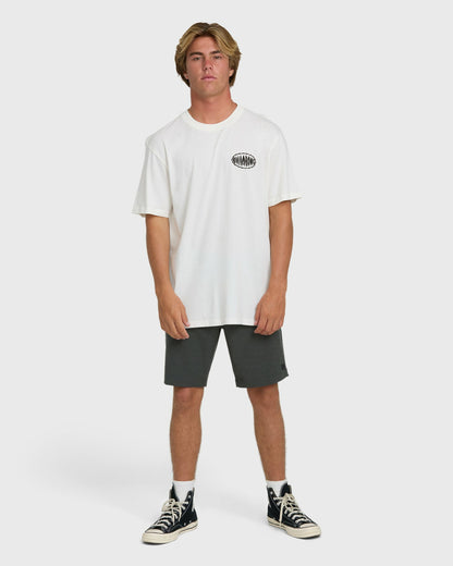 Billabong Men's Nanda Ormond Burleigh Heads Premium Short Sleeve Cotton T-Shirt - Off White