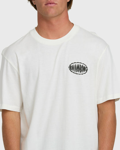 Billabong Men's Nanda Ormond Burleigh Heads Premium Short Sleeve Cotton T-Shirt - Off White