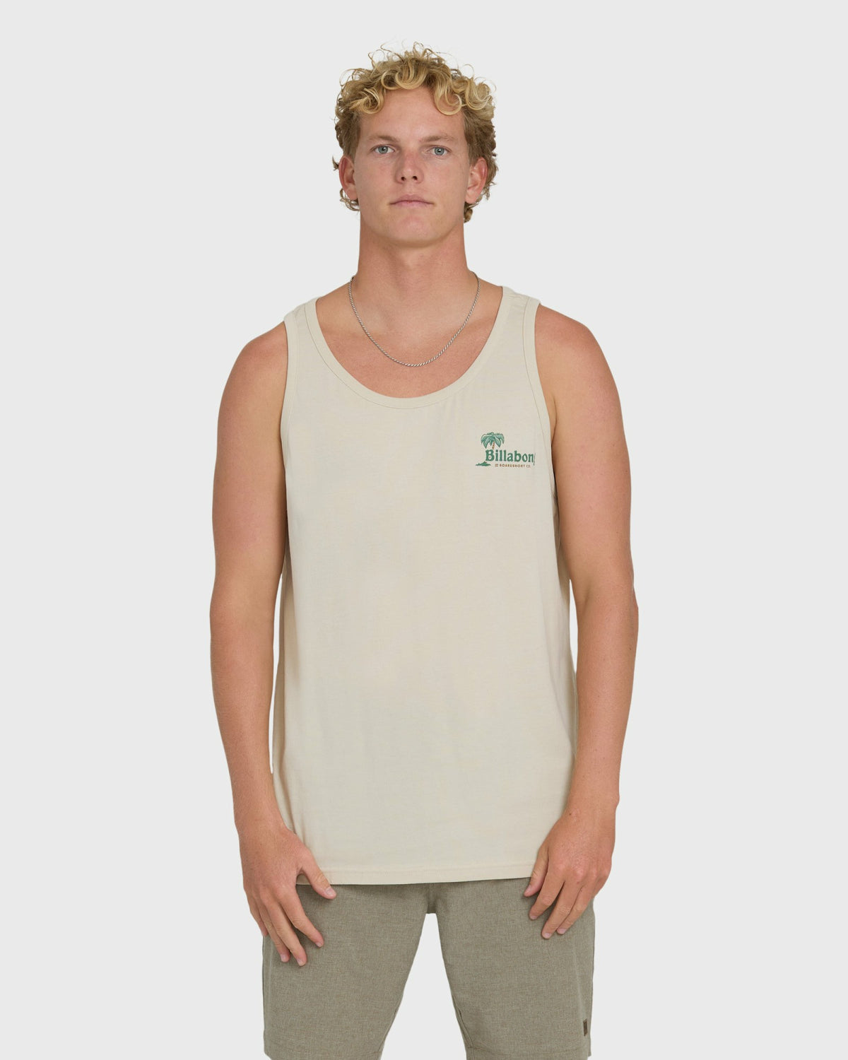 Billabong Men's Check Out Premium Tank Top - Oatmeal