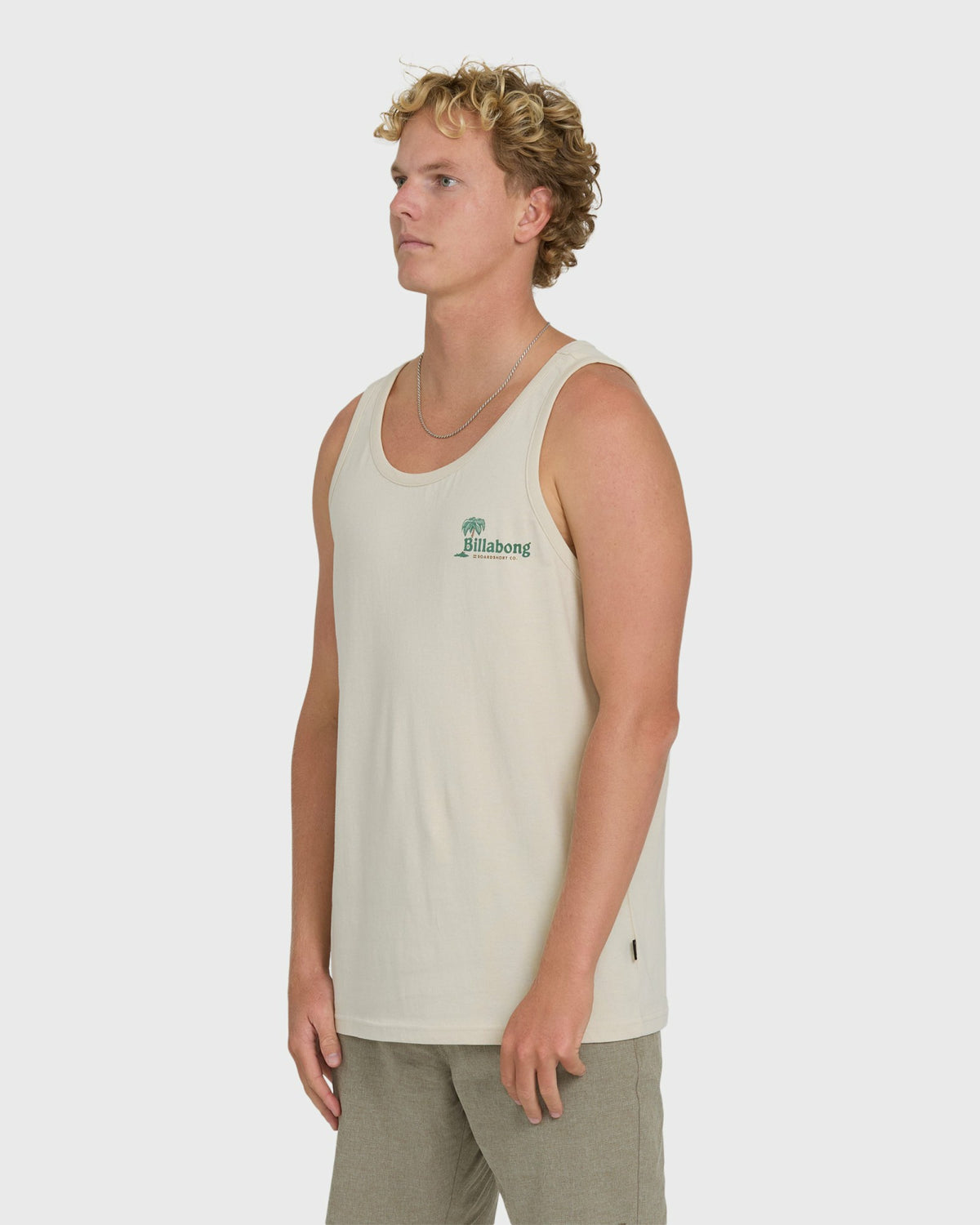 Billabong Men's Check Out Premium Tank Top - Oatmeal