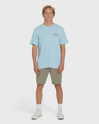 Billabong Men's Dim Arch Premium Short Sleeve Knit T-Shirt - Coastal Blue