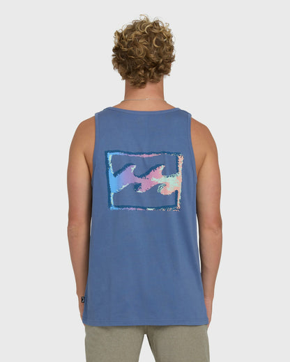 Billabong Men's Crayon Wave Premium Tank Top - Blue Horizon