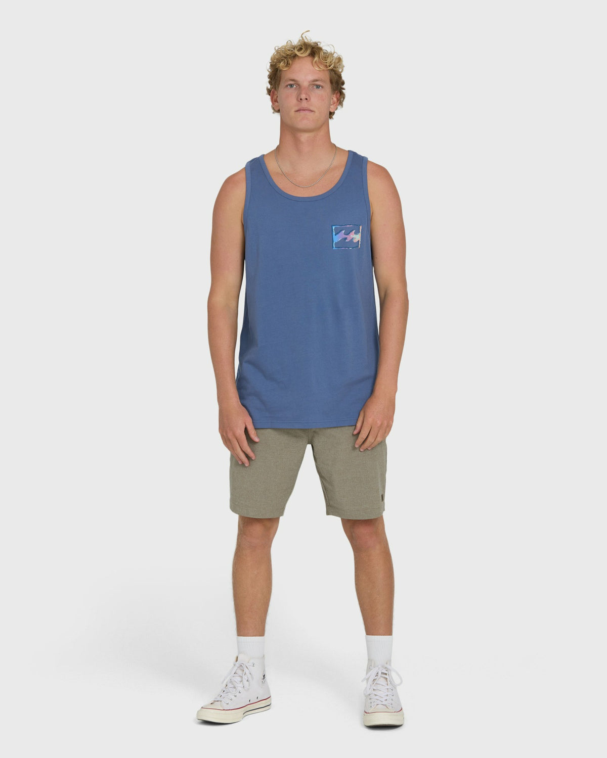 Billabong Men's Crayon Wave Premium Tank Top - Blue Horizon