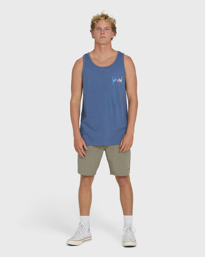 Billabong Men's Crayon Wave Premium Tank Top - Blue Horizon