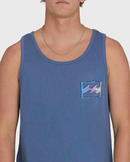 Billabong Men's Crayon Wave Premium Tank Top - Blue Horizon