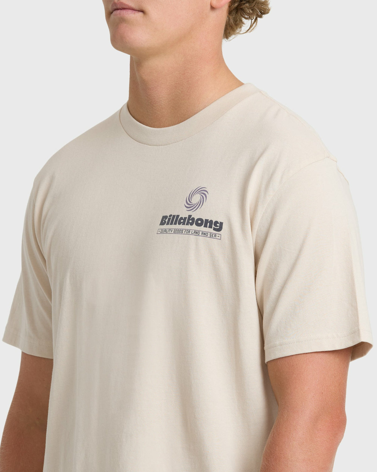 Billabong Men's Single Fin Premium Short Sleeve T-Shirt - Oatmeal