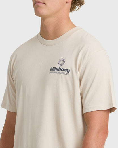 Billabong Men's Single Fin Premium Short Sleeve T-Shirt - Oatmeal
