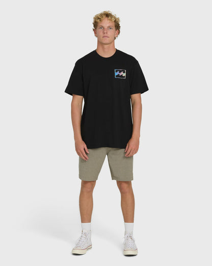 Billabong Men's Crayon Wave Premium Short Sleeve T-Shirt - Black