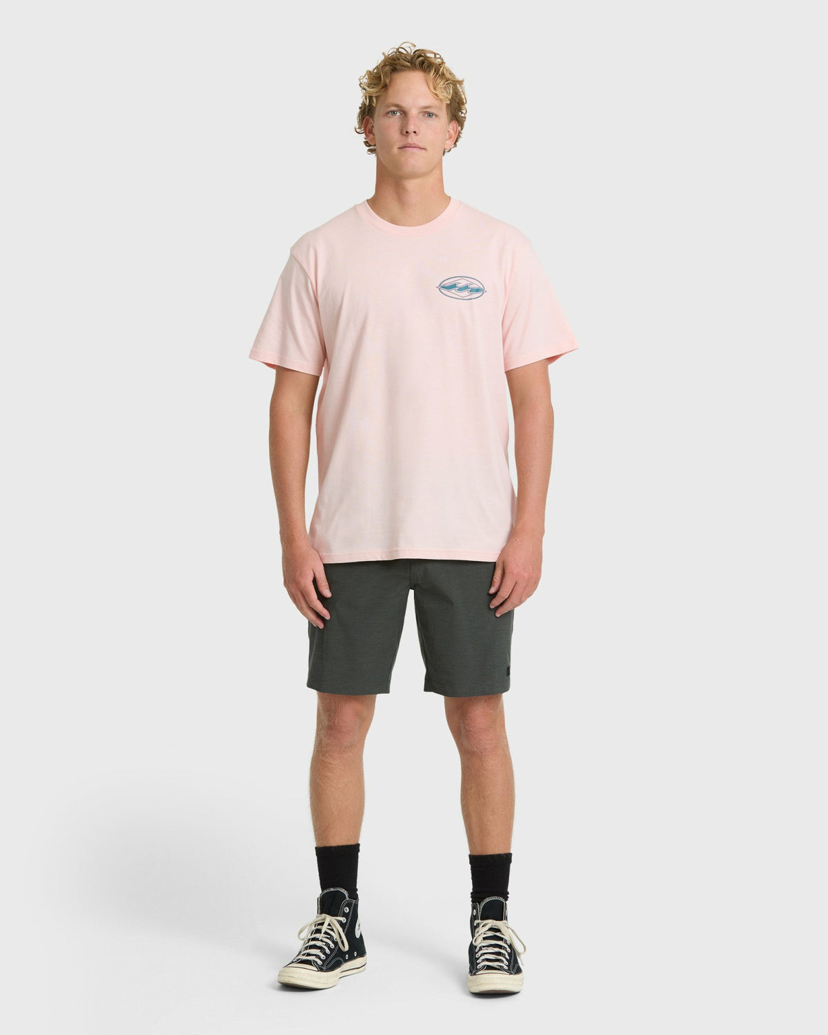 Billabong Men's Rotor Diamond Premium Short Sleeve Graphic T-Shirt - Light Pink
