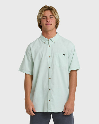 Billabong Men's All Day Short Sleeve Shirt - Granite Green