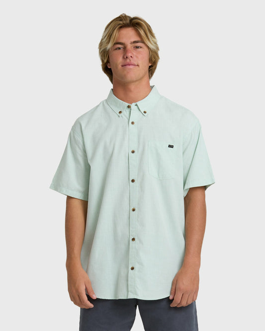 Billabong Men's All Day Short Sleeve Shirt - Granite Green