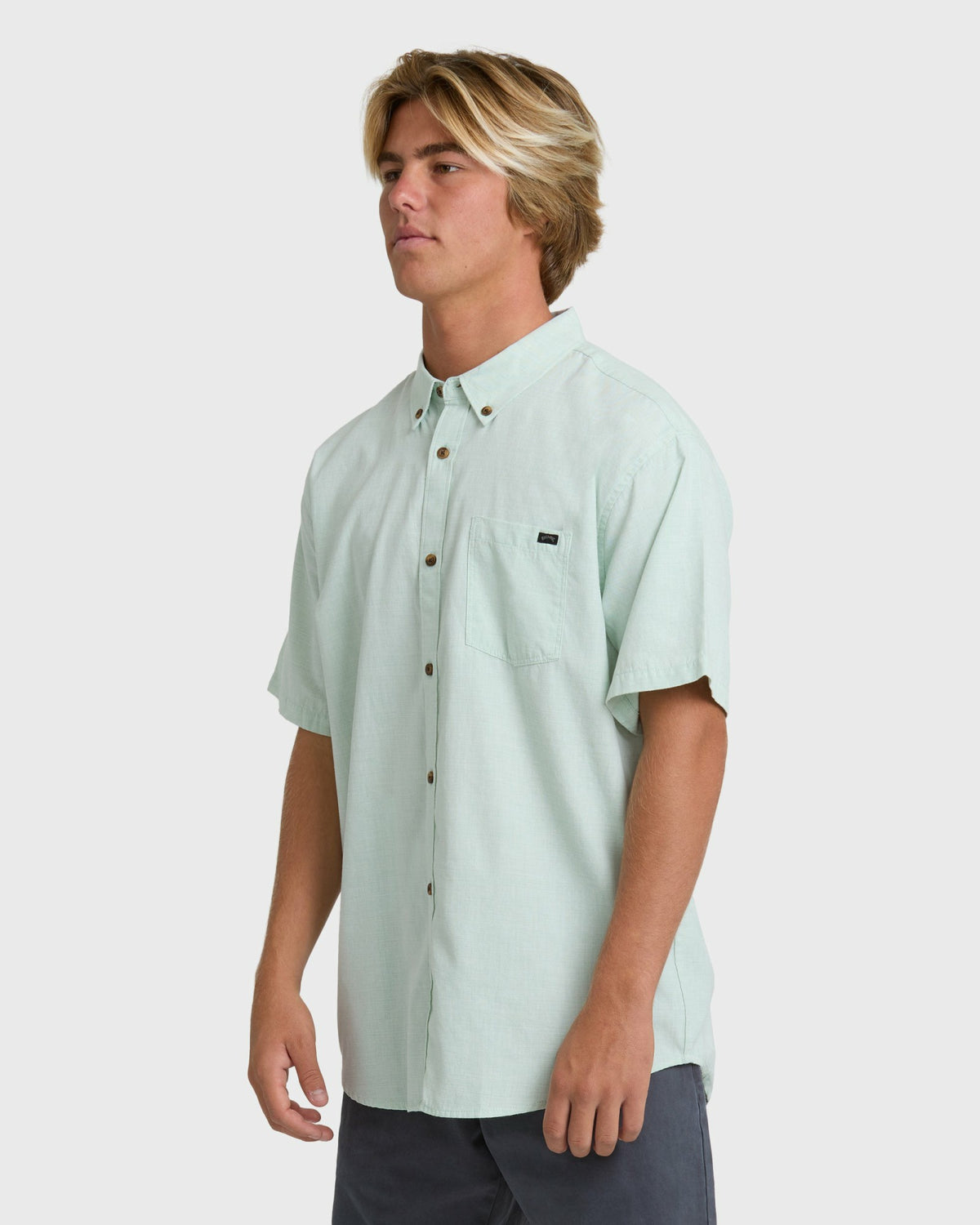 Billabong Men's All Day Short Sleeve Shirt - Granite Green
