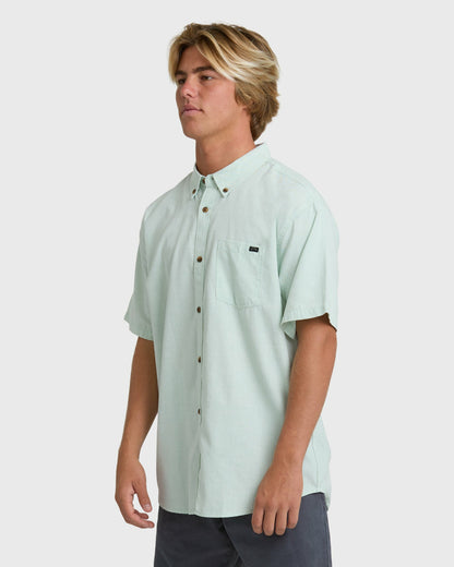 Billabong Men's All Day Short Sleeve Shirt - Granite Green