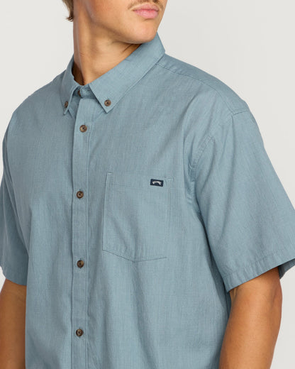 Billabong Men's All Day Short Sleeve Shirt - Steel Blue