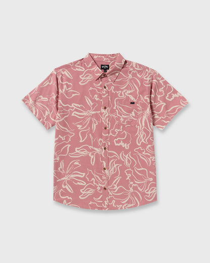 Billabong Men's Sundays Short Sleeve Shirt - Faded Rose