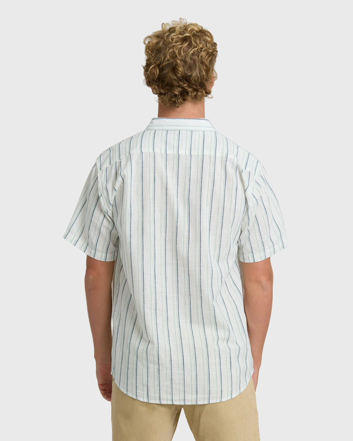 Billabong Men's All Day Stripe Short Sleeve Shirt - Cream