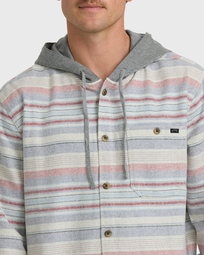 Billabong Men's Baja Long Sleeve Flannel Shirt - Off White