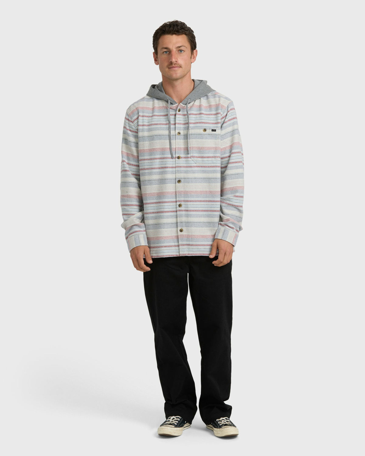 Billabong Men's Baja Long Sleeve Flannel Shirt - Off White