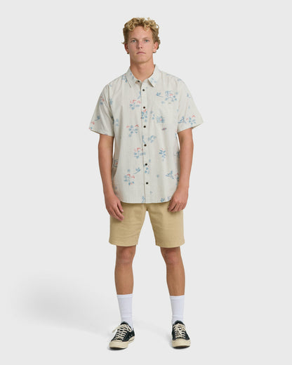 Billabong Men's Sundays Mini Short Sleeve Woven Shirt - Stone