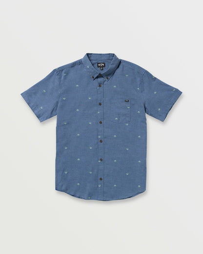 Billabong Men's All Day Jacquard Short Sleeve Shirt - Deep Blue