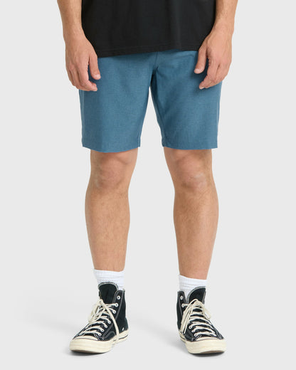 Billabong Men's Crossfire Submersible 19\" Hybrid Shorts - Blue Fog