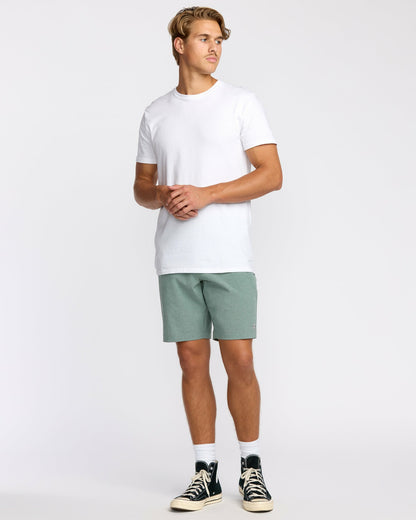Billabong Men's Crossfire Submersible 19\" Hybrid Shorts - Green Ash