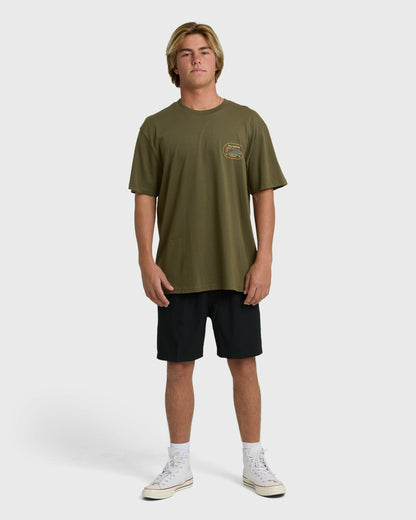 Billabong Men's Andes Adiv Premium Short Sleeve T-Shirt - Winter Moss
