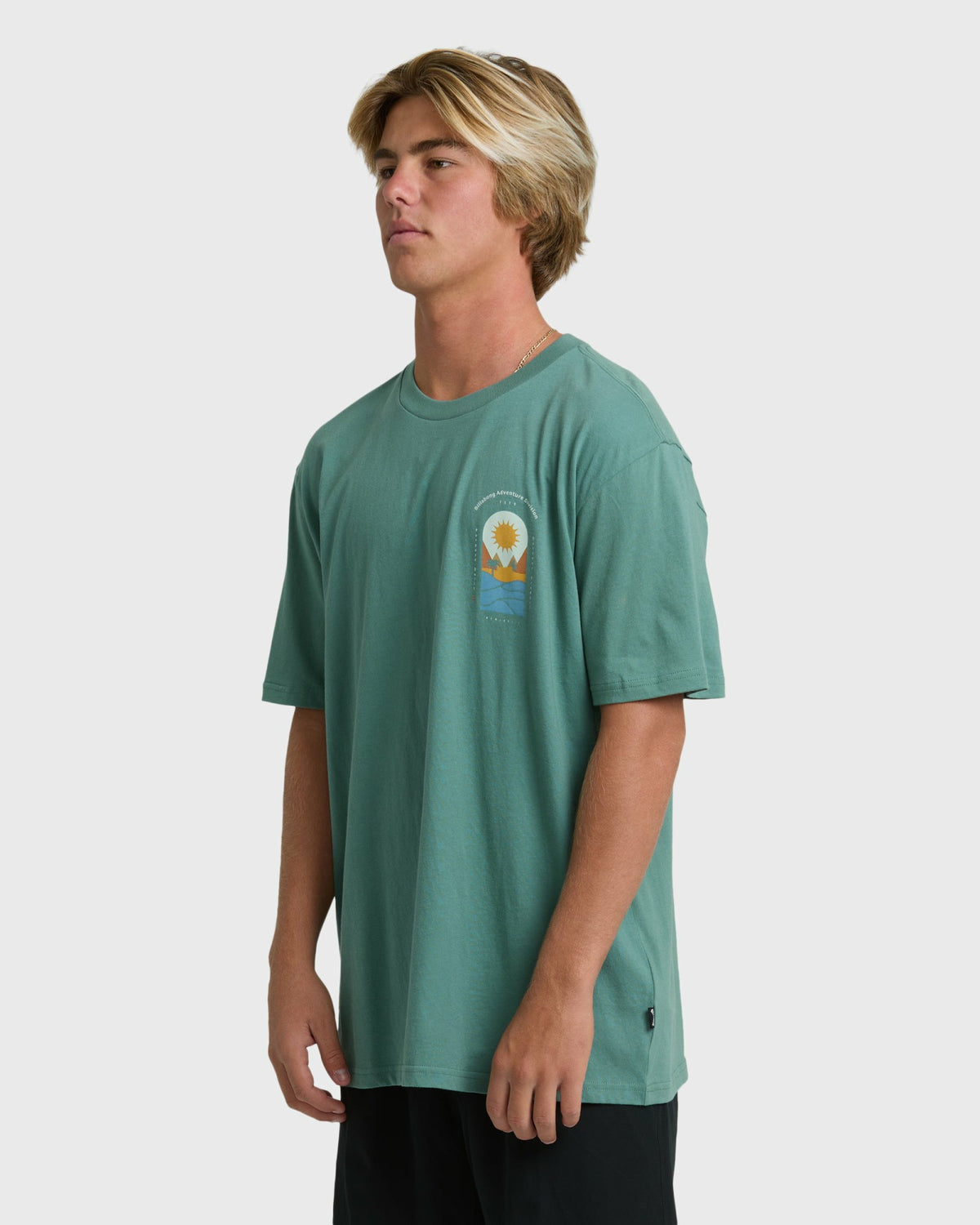 Billabong Men's Sun Down Adiv Premium Short Sleeve T-Shirt - Sea Green
