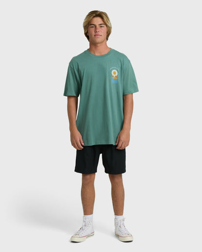 Billabong Men's Sun Down Adiv Premium Short Sleeve T-Shirt - Sea Green